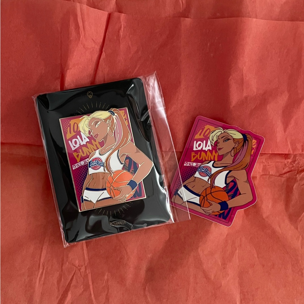 Nüwa Patreon March ‘24 queen fandom tier Lola Bunny Space Jam pin and sticker